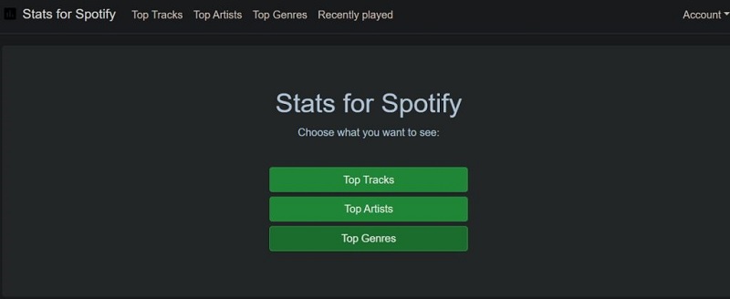 Stats for SpotifyからSpotifyの聴いた時間とランキングを確認